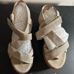Corkys Beige Crisscross Sandals